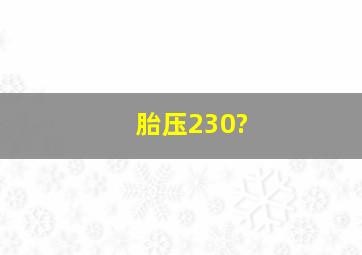 胎压230?