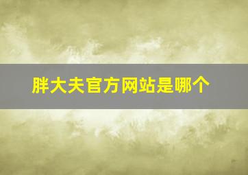 胖大夫官方网站是哪个