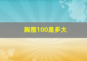 胸围100是多大