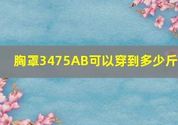 胸罩3475AB可以穿到多少斤?