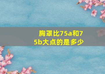 胸罩比75a和75b大点的是多少