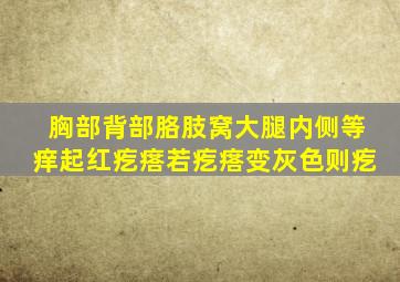 胸部背部胳肢窝大腿内侧等痒起红疙瘩若疙瘩变灰色则疙