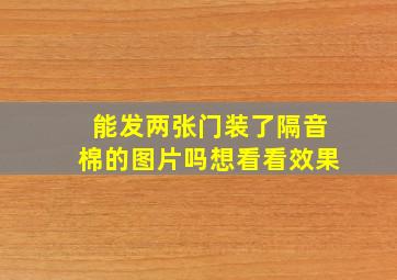 能发两张门装了隔音棉的图片吗,想看看效果