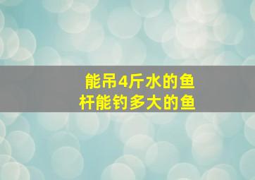 能吊4斤水的鱼杆能钓多大的鱼