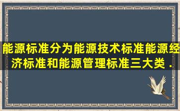 能源标准分为能源技术标准、能源经济标准和能源管理标准三大类。 ...