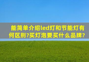 能简单介绍led灯和节能灯有何区别?买灯泡要买什么品牌?