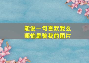 能说一句喜欢我么哪怕是骗我的图片