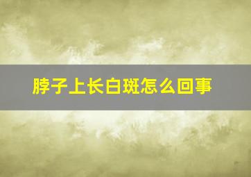 脖子上长白斑怎么回事