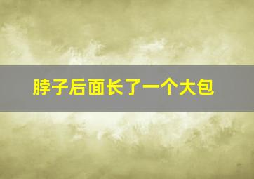 脖子后面长了一个大包