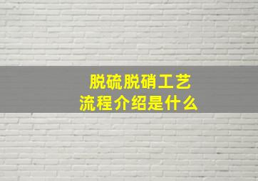 脱硫脱硝工艺流程介绍是什么(