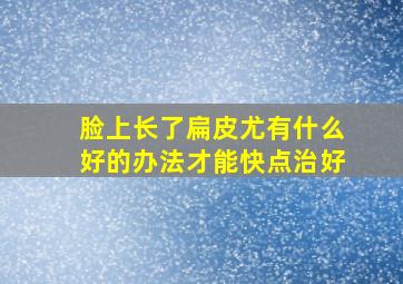 脸上长了扁皮尤有什么好的办法才能快点治好