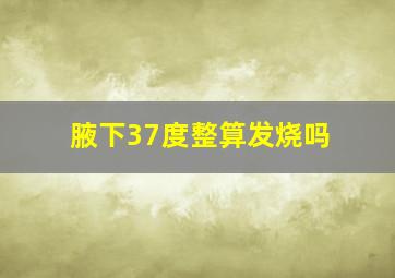 腋下37度整算发烧吗(