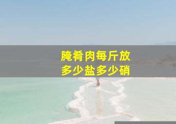 腌肴肉每斤放多少盐、多少硝(