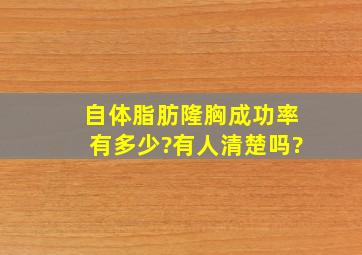 自体脂肪隆胸成功率有多少?有人清楚吗?