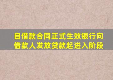 自借款合同正式生效、银行向借款人发放贷款起,进入()阶段。