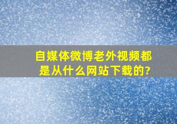 自媒体微博老外视频都是从什么网站下载的?