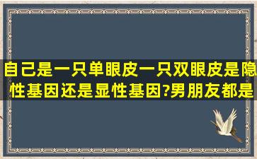 自己是一只单眼皮一只双眼皮是隐性基因还是显性基因?男朋友都是单眼