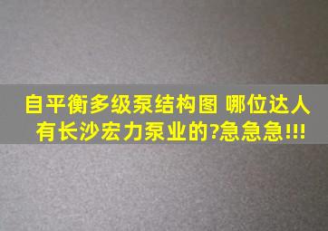 自平衡多级泵结构图 哪位达人有长沙宏力泵业的?急急急!!!