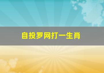 自投罗网打一生肖