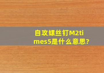 自攻螺丝钉M2×5是什么意思?