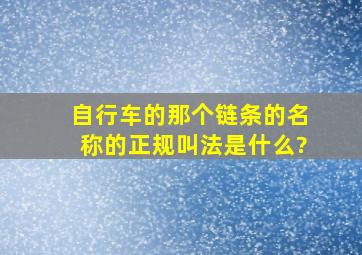 自行车的那个链条的名称的正规叫法是什么?