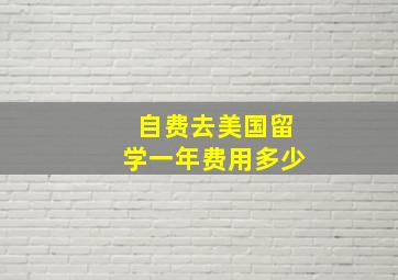 自费去美国留学一年费用多少