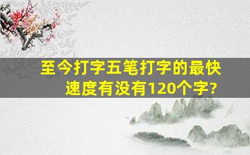 至今打字五笔打字的最快速度有没有120个字?