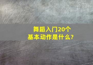 舞蹈入门20个基本动作是什么?