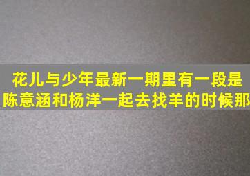 花儿与少年最新一期里有一段是陈意涵和杨洋一起去找羊的时候那