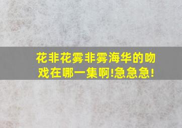 花非花雾非雾海华的吻戏在哪一集啊!急急急!