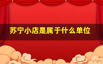 苏宁小店是属于什么单位