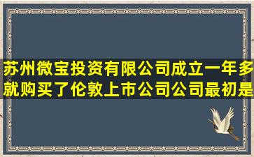 苏州微宝投资有限公司成立一年多就购买了伦敦上市公司,公司最初是...