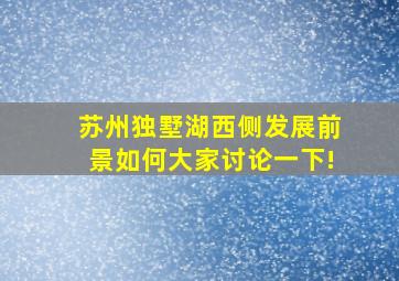 苏州独墅湖西侧发展前景如何(大家讨论一下!