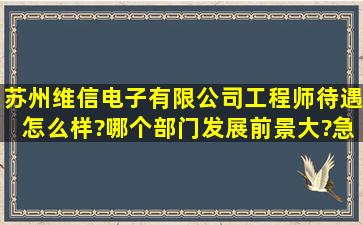 苏州维信电子有限公司工程师待遇怎么样?哪个部门发展前景大?急