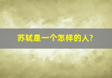 苏轼是一个怎样的人?