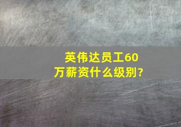 英伟达员工60万薪资什么级别?