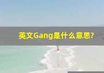 英文Gang是什么意思?