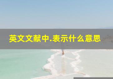 英文文献中.表示什么意思