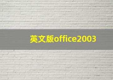 英文版office2003