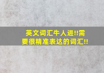 英文词汇牛人进!!需要很精准表达的词汇!!