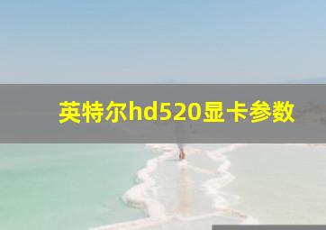 英特尔hd520显卡参数