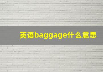 英语baggage什么意思