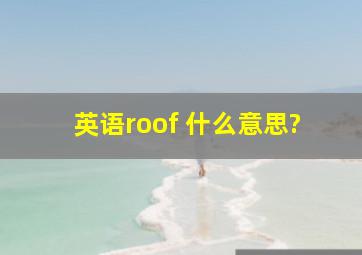 英语roof 什么意思?