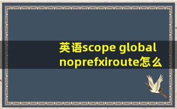 英语scope global noprefxiroute怎么翻译?
