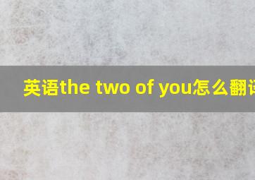 英语the two of you怎么翻译?