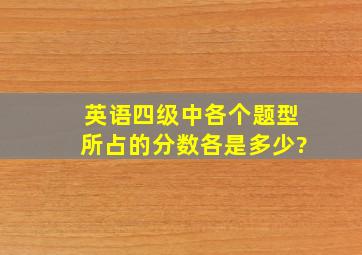 英语四级中各个题型所占的分数各是多少?