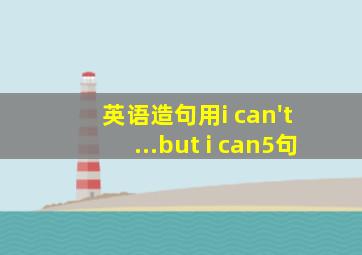 英语造句用i can't ...but i can(5句)