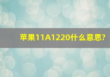 苹果11A1220什么意思?