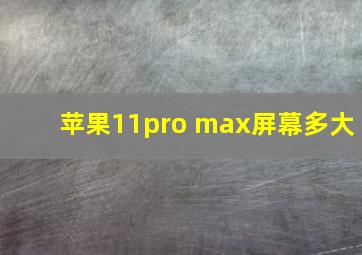 苹果11pro max屏幕多大