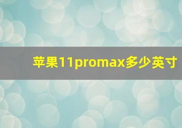 苹果11promax多少英寸